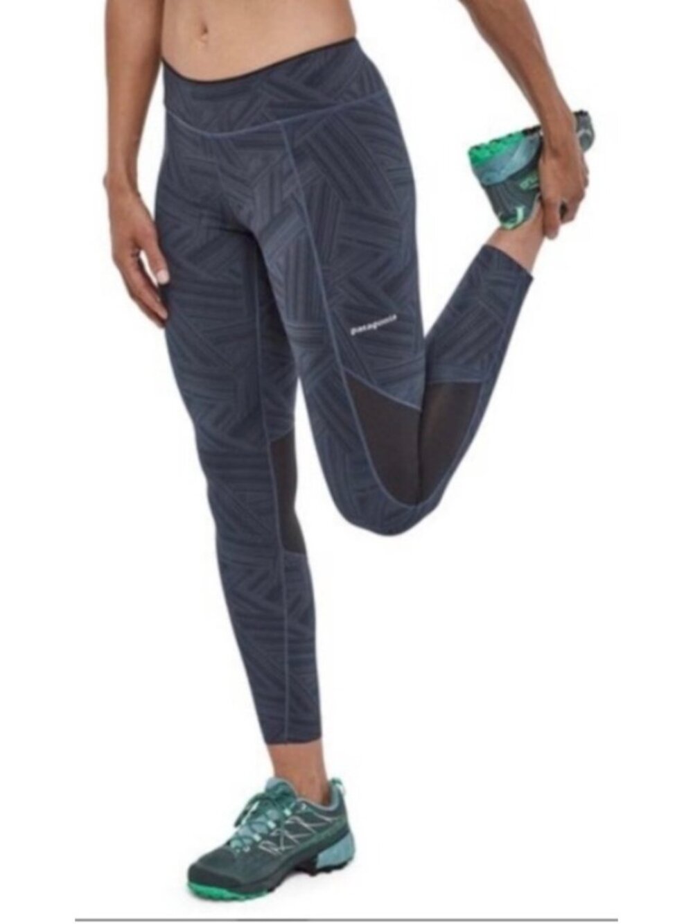 Patagonia Worn Wear Women's SMAll Leggings Black/Gray Patterned